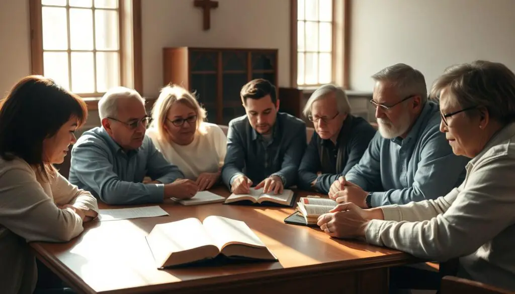 Bible study group discussion