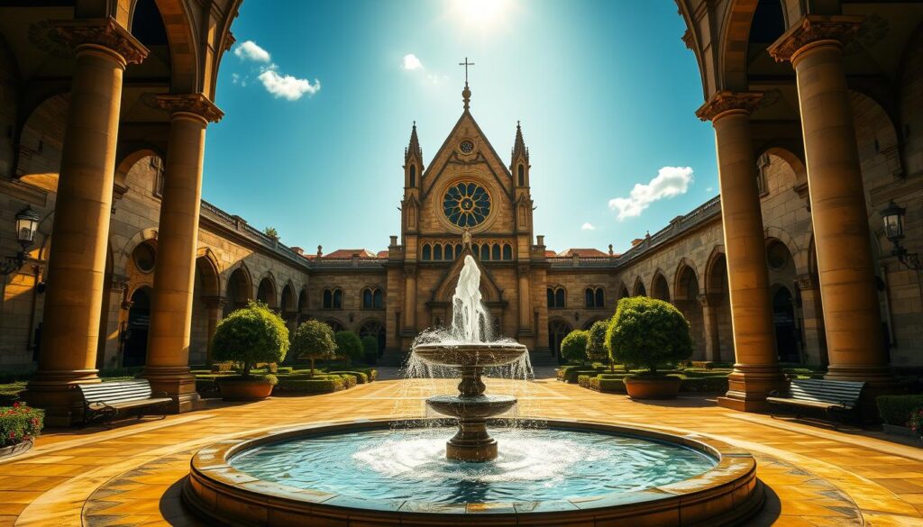 church courtyard design