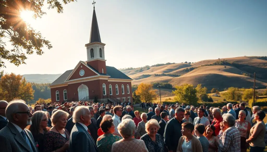 historic church gathering at Mount Moriah
