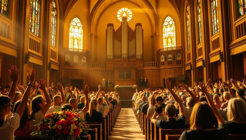 inspiring worship service gathering