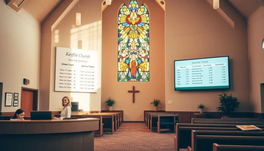 service times and guest registration