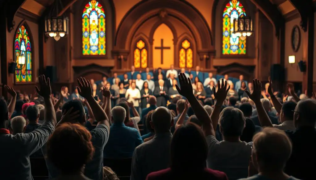 sunday worship service gathering