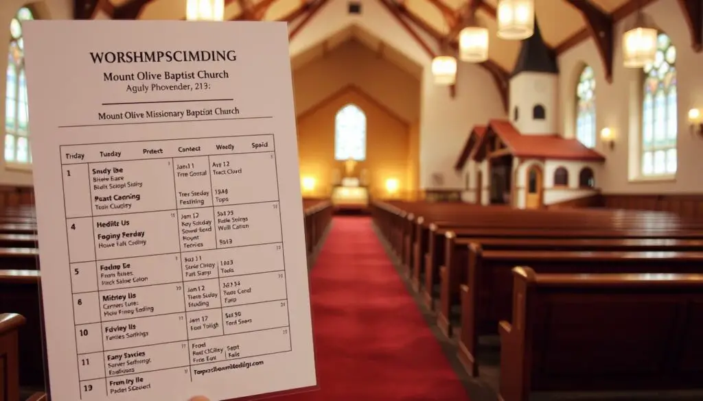 worship services and events schedule