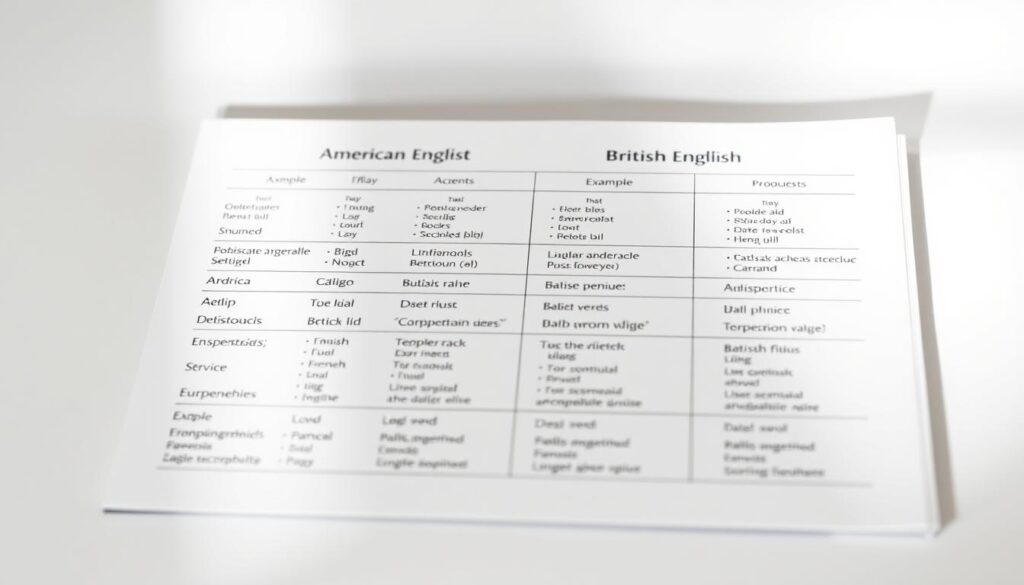 Phonetic comparison chart