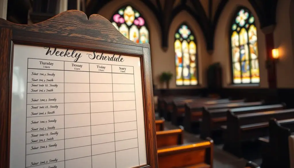 weekly service schedule