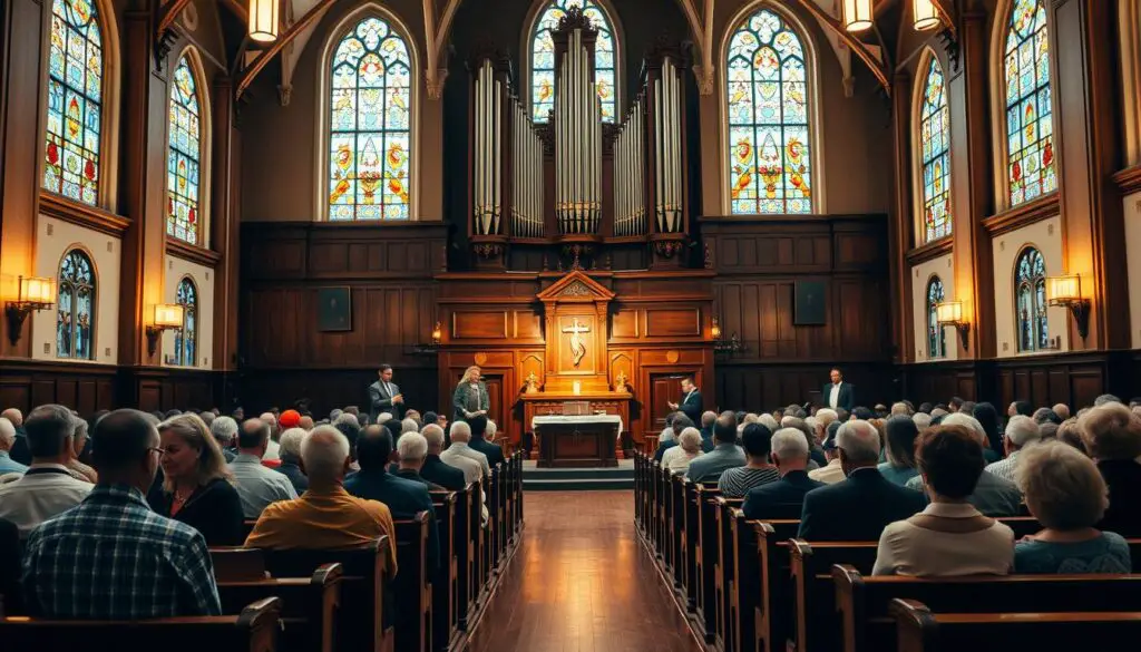 worship service at baptist church