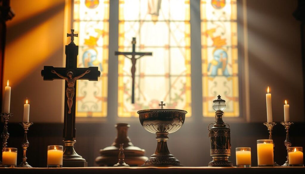 Holy water and oils symbolism