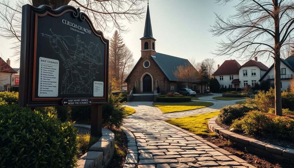 church navigation map directions