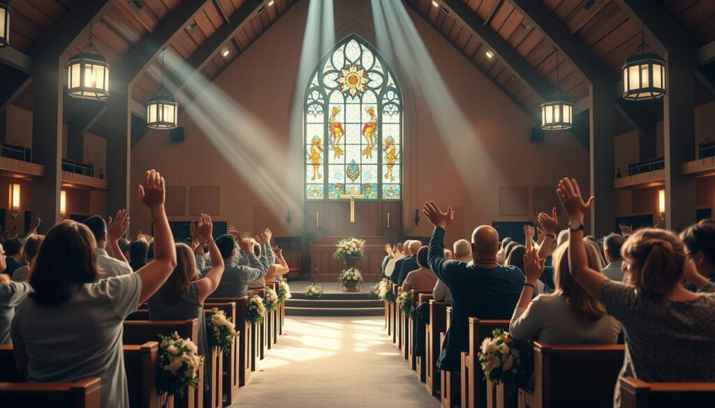 uplifting worship atmosphere