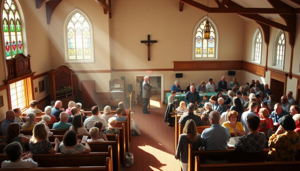 worship services and community events